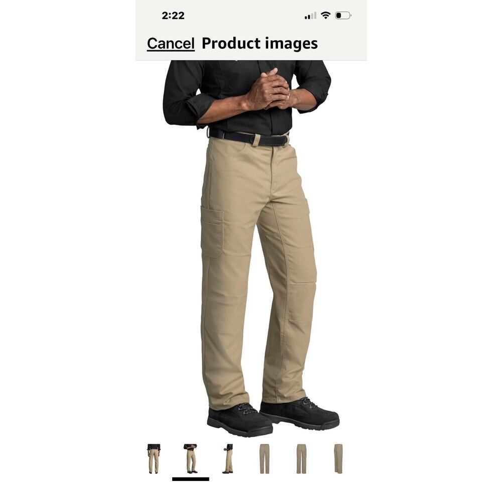 Red Kap Men's Double Knee No Scratch Tradesmen Work Pants - khaki  W38 x L37U